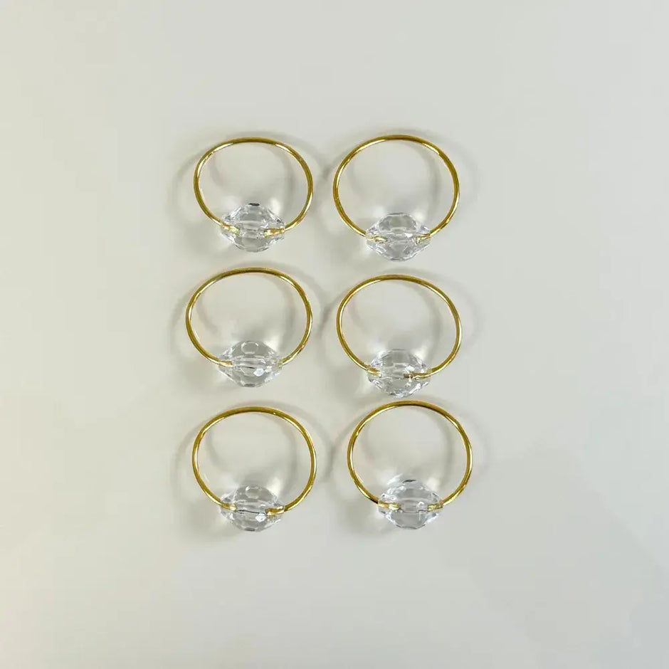 Anel para Guardanapo Cristalino | 4x3cm | Argola |  6 Lugares