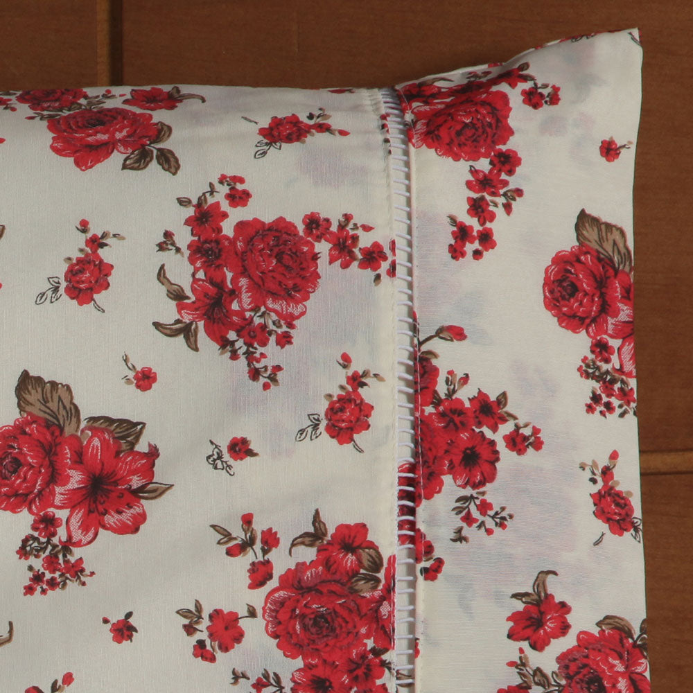 Par De Fronhas Esmeralda | 150 Fios | 100% Algodão | Vermelho