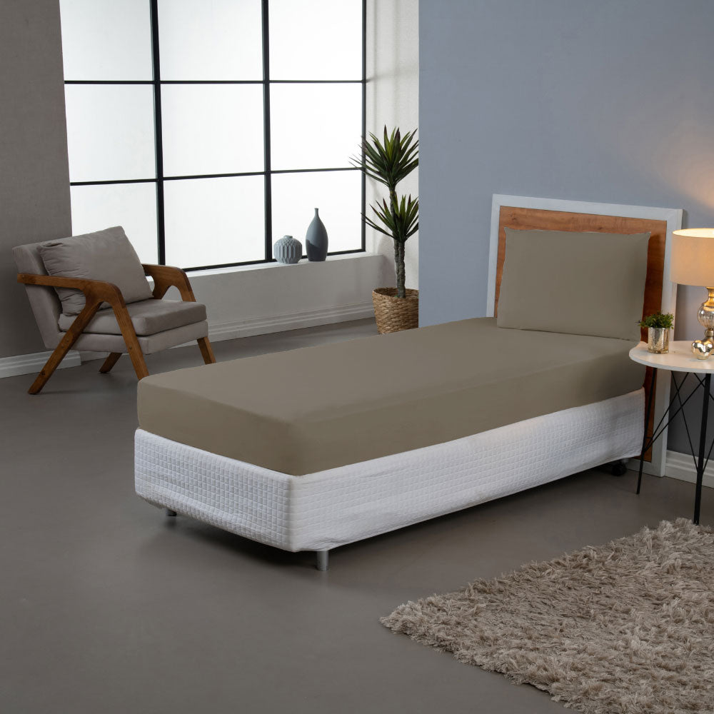 Jogo de Lençol Pure Day | Percal 180 Fios | Solteiro | Marrom