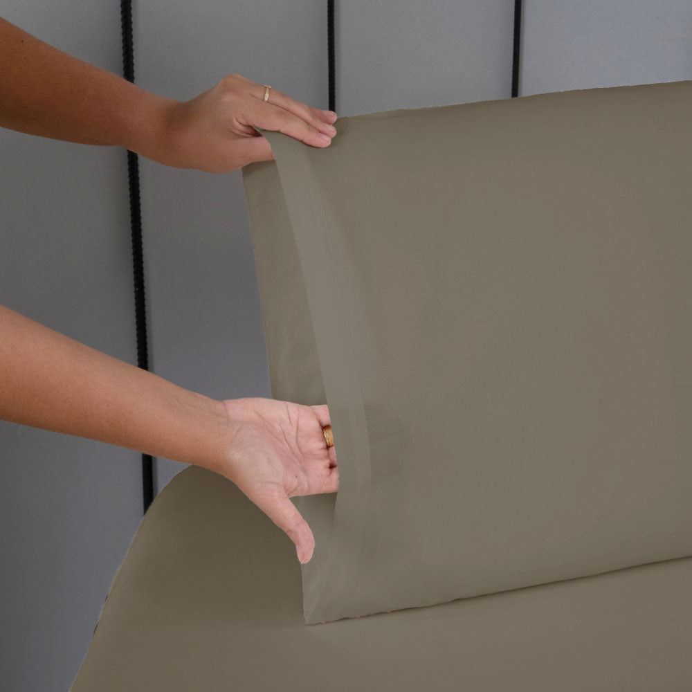 Jogo de Lençol Pure Day | Percal 180 Fios | Solteiro | Marrom