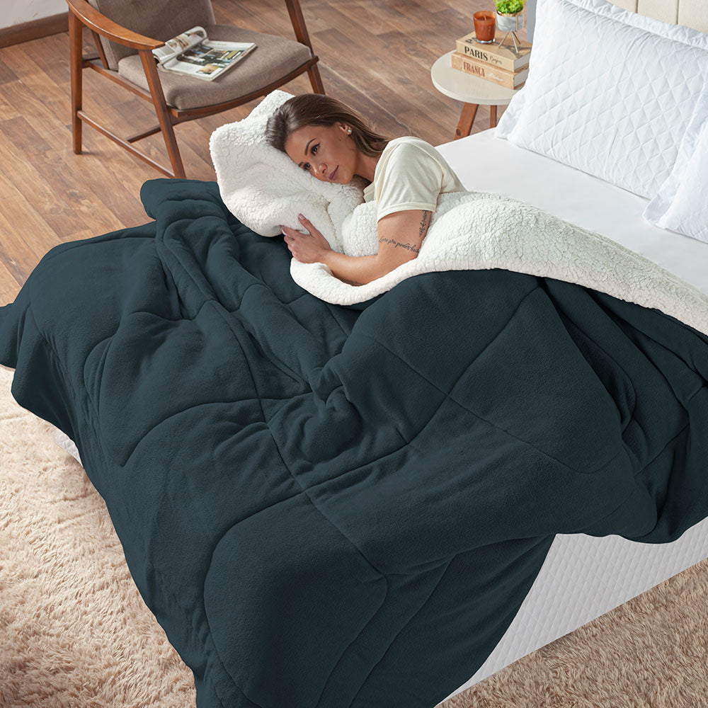 Coberdrom Vulcano Duo | Queen | Azul Marinho