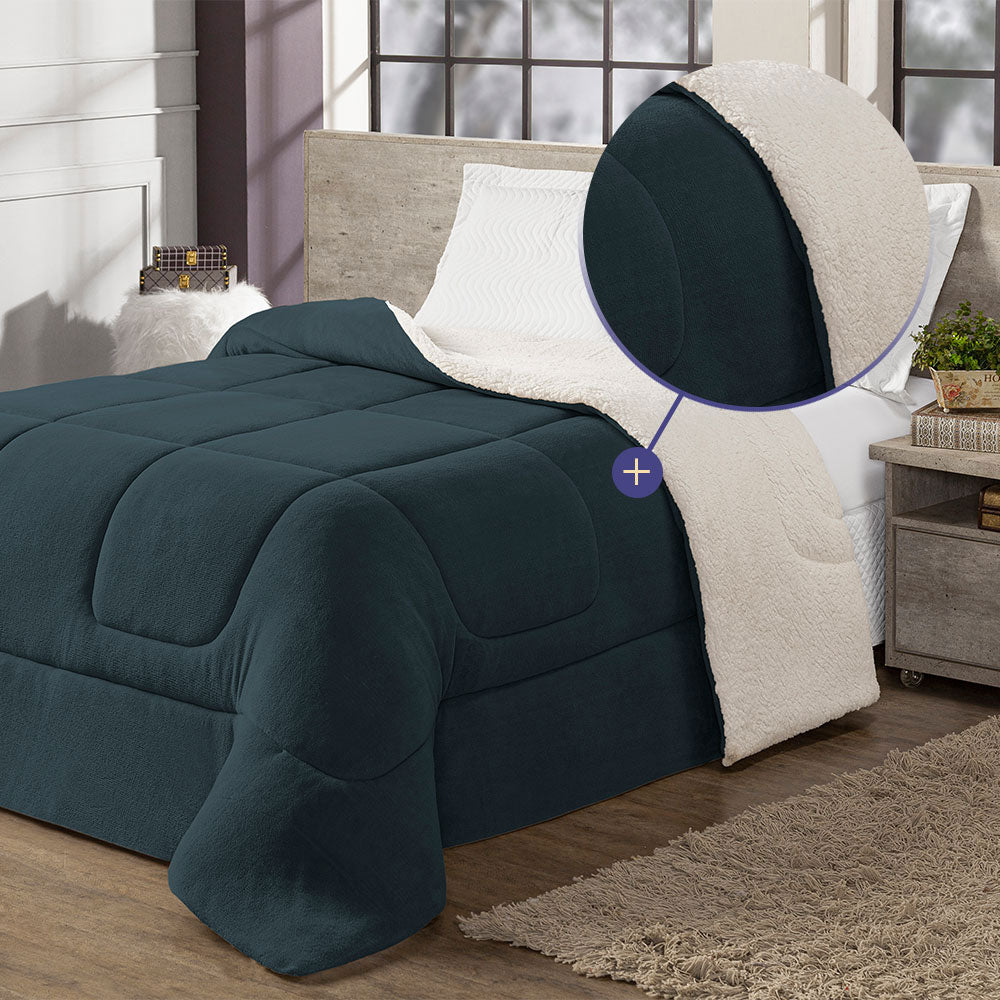 Coberdrom Vulcano Duo | Queen | Azul Marinho