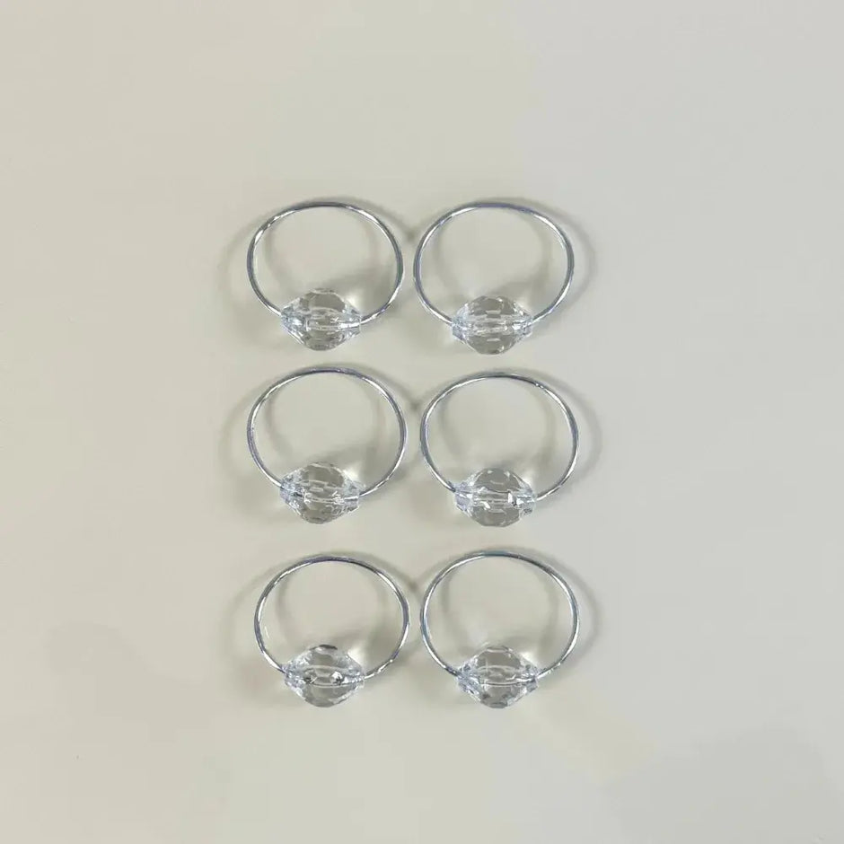 Anel para Guardanapo Cristalino | 4x3cm | Argola |  6 Lugares