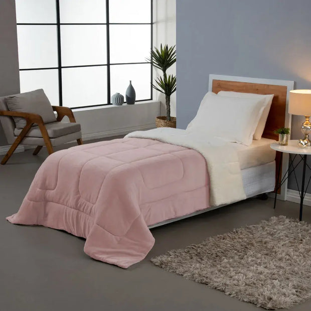 Coberdrom Soft Dreams Sherpa Rosê | Solteiro