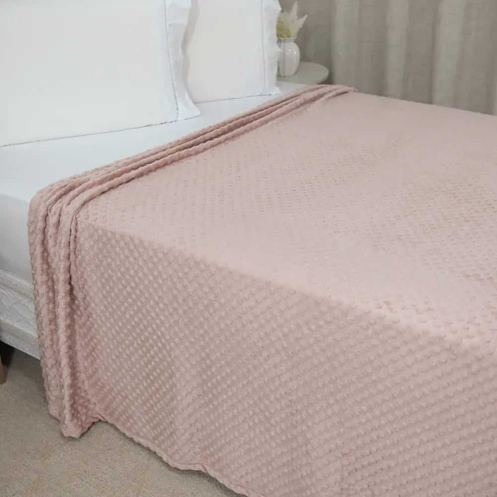 Manta Cobertor Delicatta Fleece Bolinha | Rosê