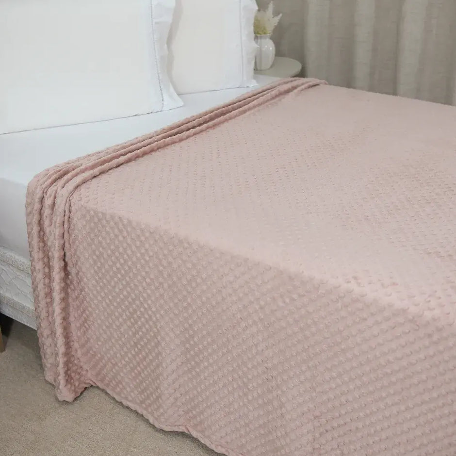 Manta Cobertor Delicatta Fleece Bolinha | Rosê