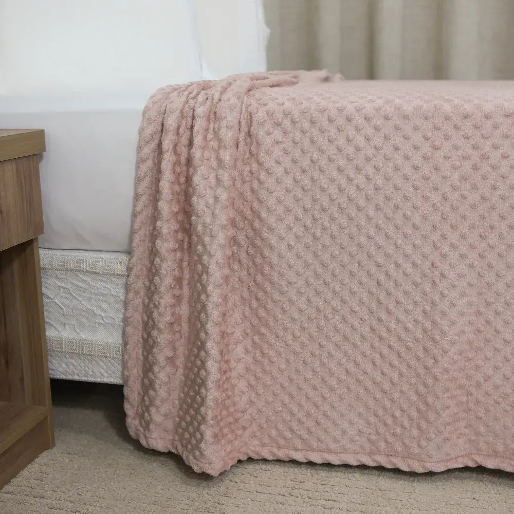 Manta Cobertor Delicatta Fleece Bolinha | Rosê