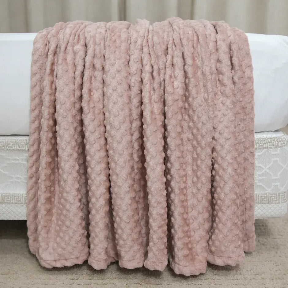 Manta Cobertor Delicatta Fleece Bolinha | Rosê