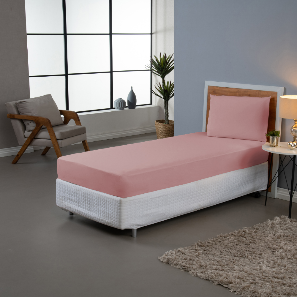 Jogo de Lençol Pure Day | Percal 180 Fios | Solteiro | Rosê