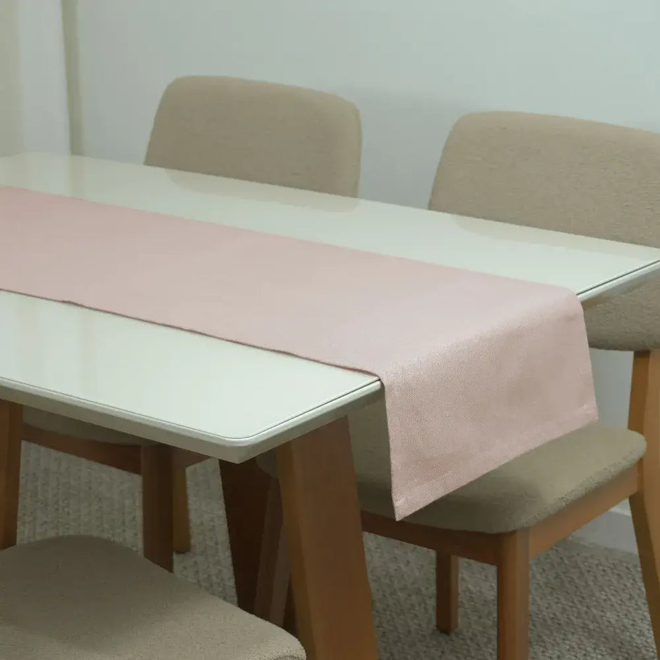 Caminho Trilho de Mesa Essence Tecido Linho 130x40cm com Bainha | Rosê