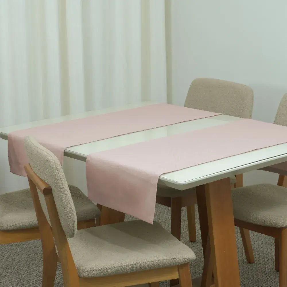 Caminho Trilho de Mesa Essence Tecido Linho 130x40cm com Bainha | Rosê
