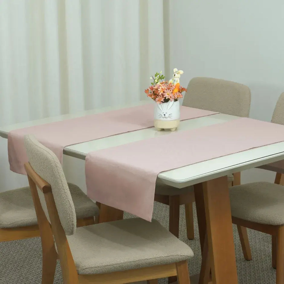 Caminho Trilho de Mesa Essence Tecido Linho 130x40cm com Bainha | Rosê
