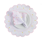 Jogo Americano Poá | Rosa | Kit 12 Pçs 6 Lugares