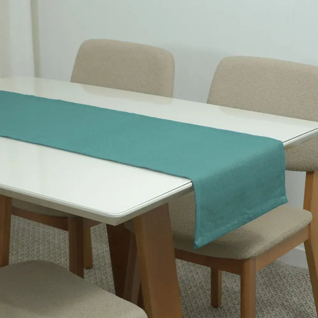 Caminho Trilho de Mesa Essence Tecido Linho 130x40cm com Bainha | Oliva