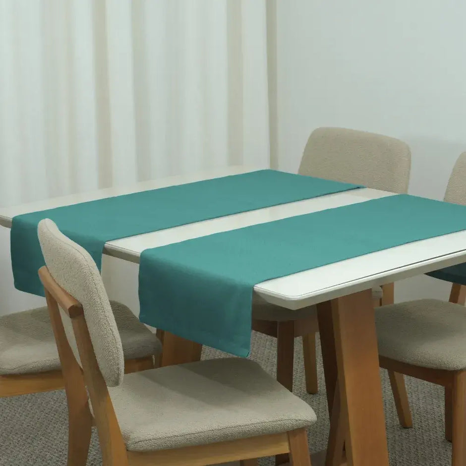 Caminho Trilho de Mesa Essence Tecido Linho 130x40cm com Bainha | Oliva