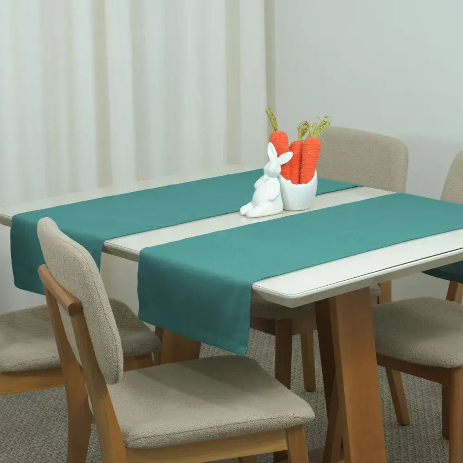 Caminho Trilho de Mesa Essence Tecido Linho 130x40cm com Bainha | Oliva