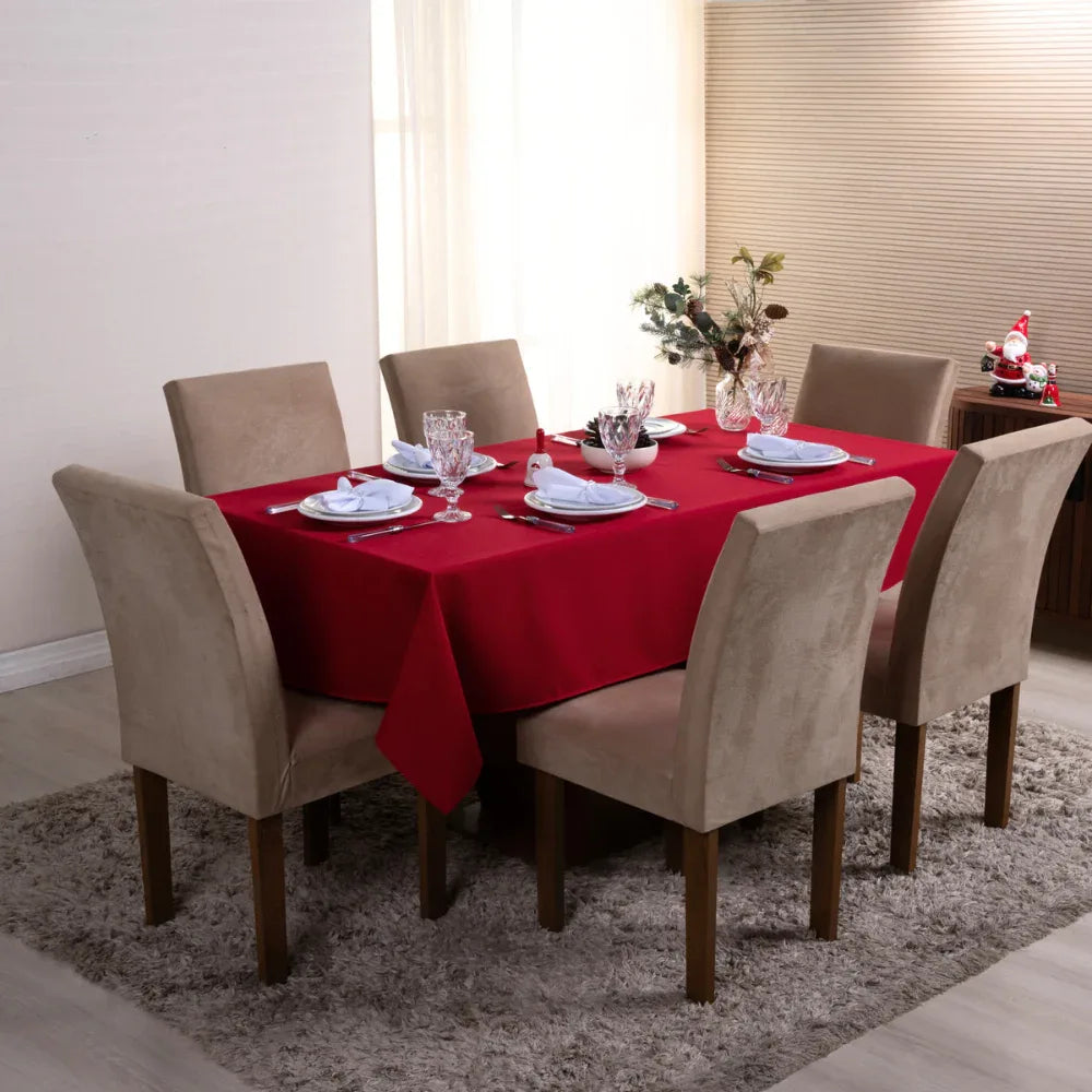 Toalha de Mesa Nuance | Vermelho | 4 à 10 Lugares - Linhas & Lares