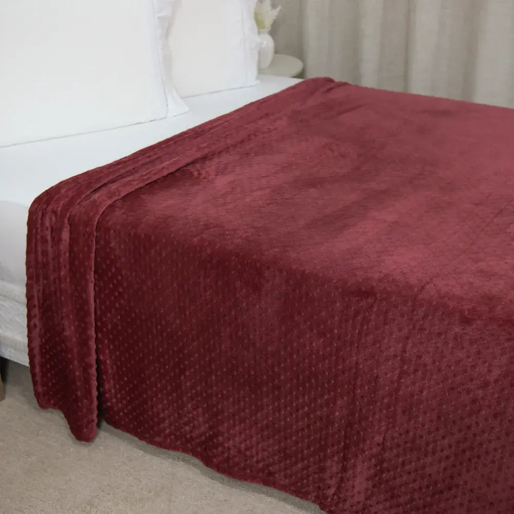 Manta Cobertor Delicatta Fleece Bolinha | Marsala