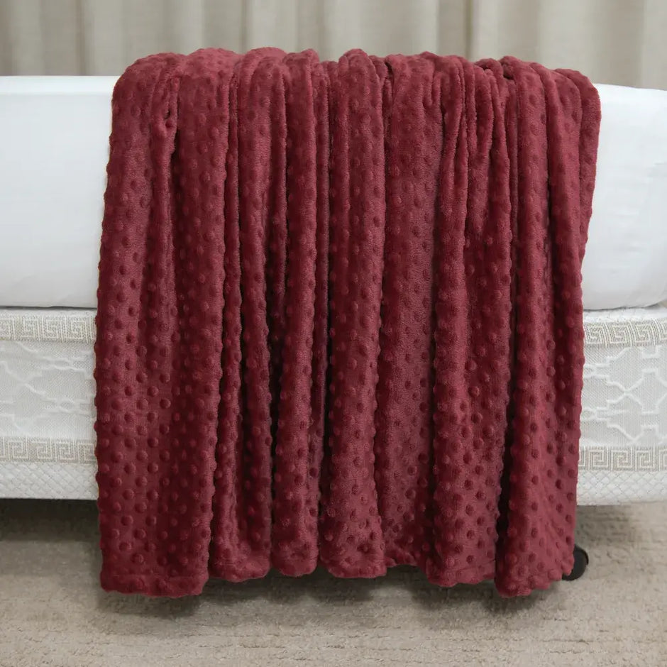 Manta Cobertor Delicatta Fleece Bolinha | Marsala