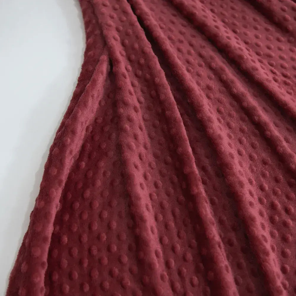 Manta Cobertor Delicatta Fleece Bolinha | Marsala
