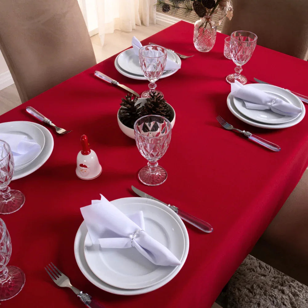 Toalha de Mesa Nuance | Vermelho | 4 à 10 Lugares - Linhas & Lares