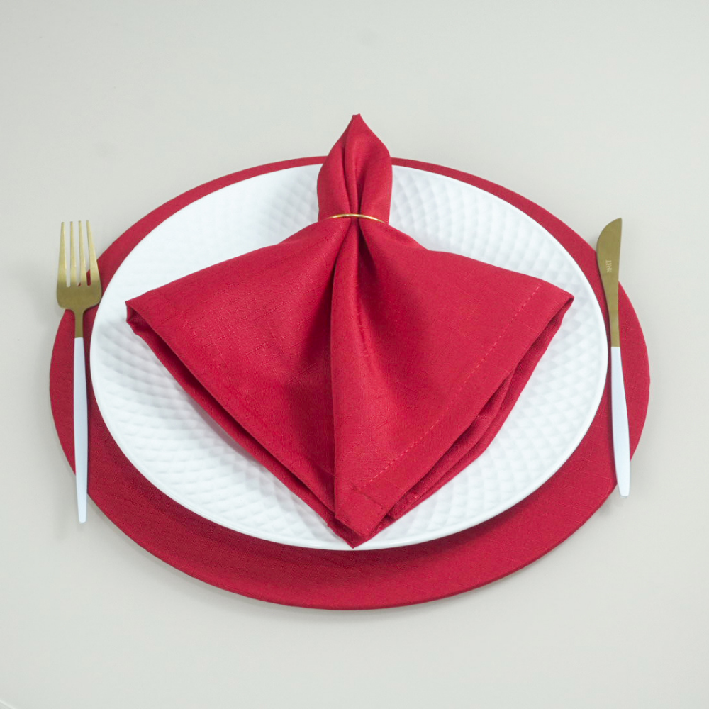 Guardanapo Noble Touch | Vermelho | Kit Com 10 Peças