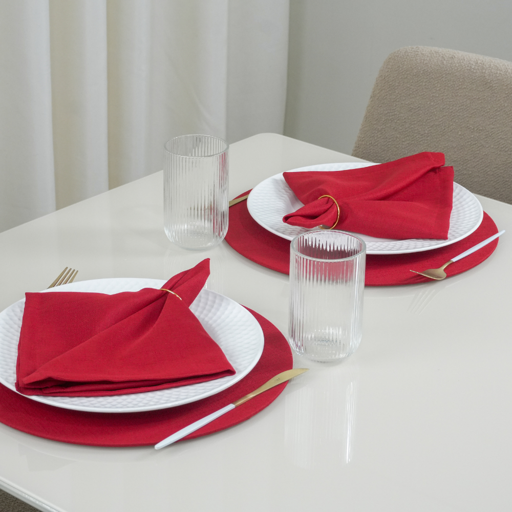 Guardanapo Noble Touch | Vermelho | Kit Com 10 Peças